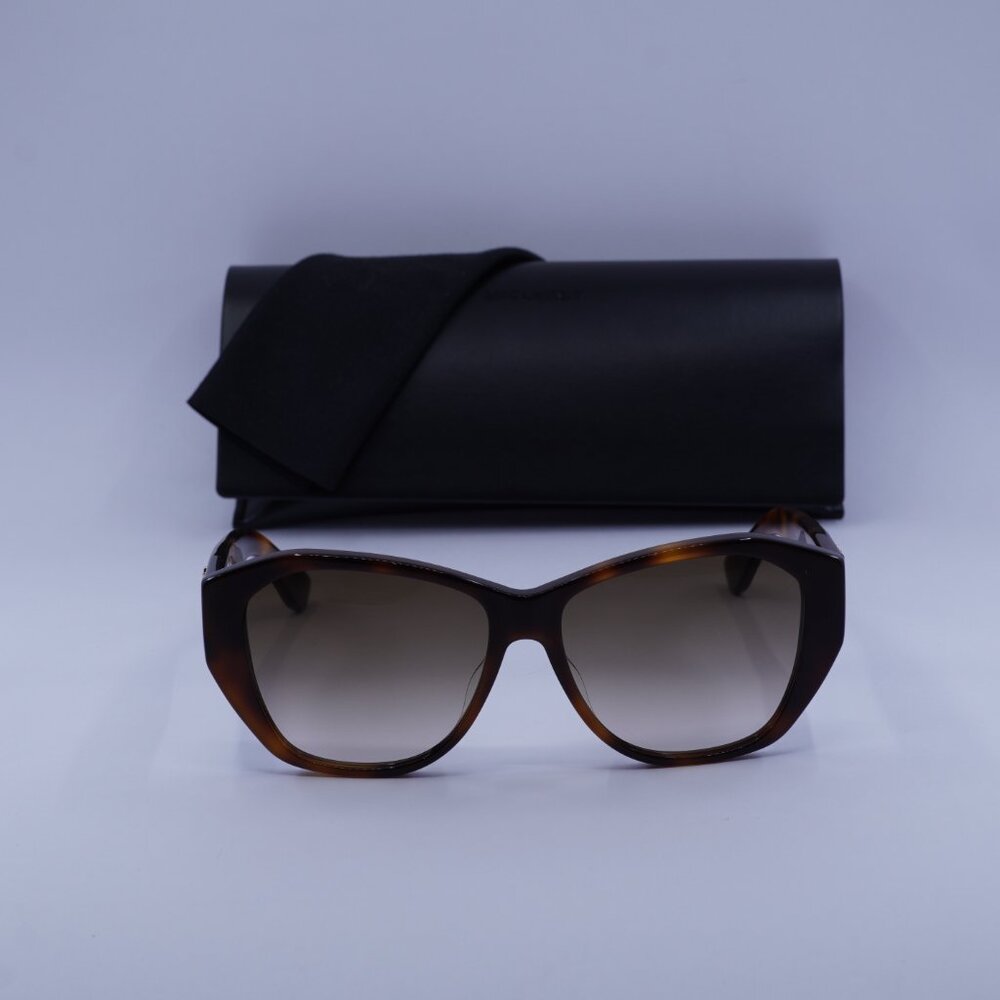 Saint Laurent SL M8 003 Geometric Sunglasses – Havana/Brown - Picture 2 of 10